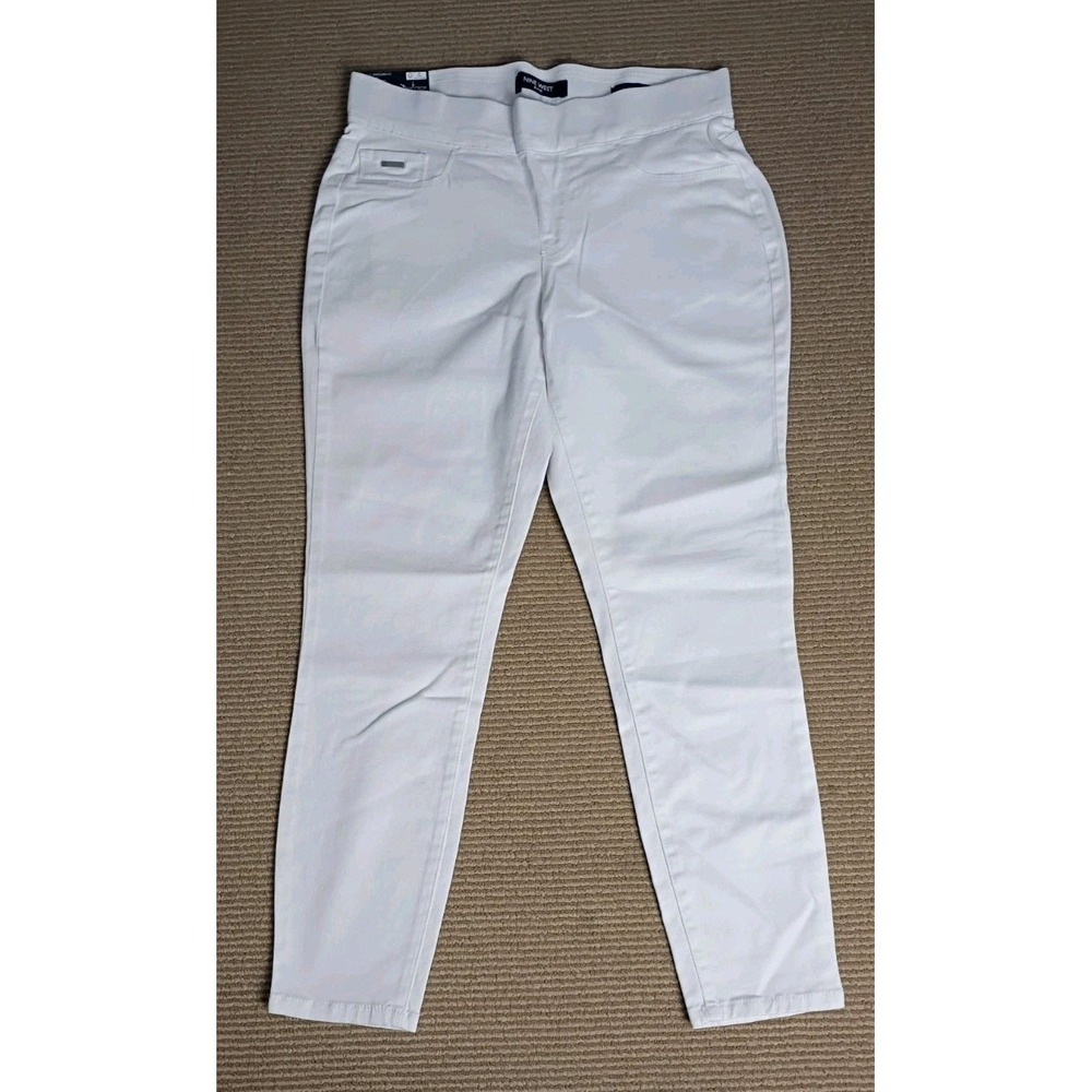 Nine West White Women's Jeans Heidi Pull On Skinny Crop Pants NEW